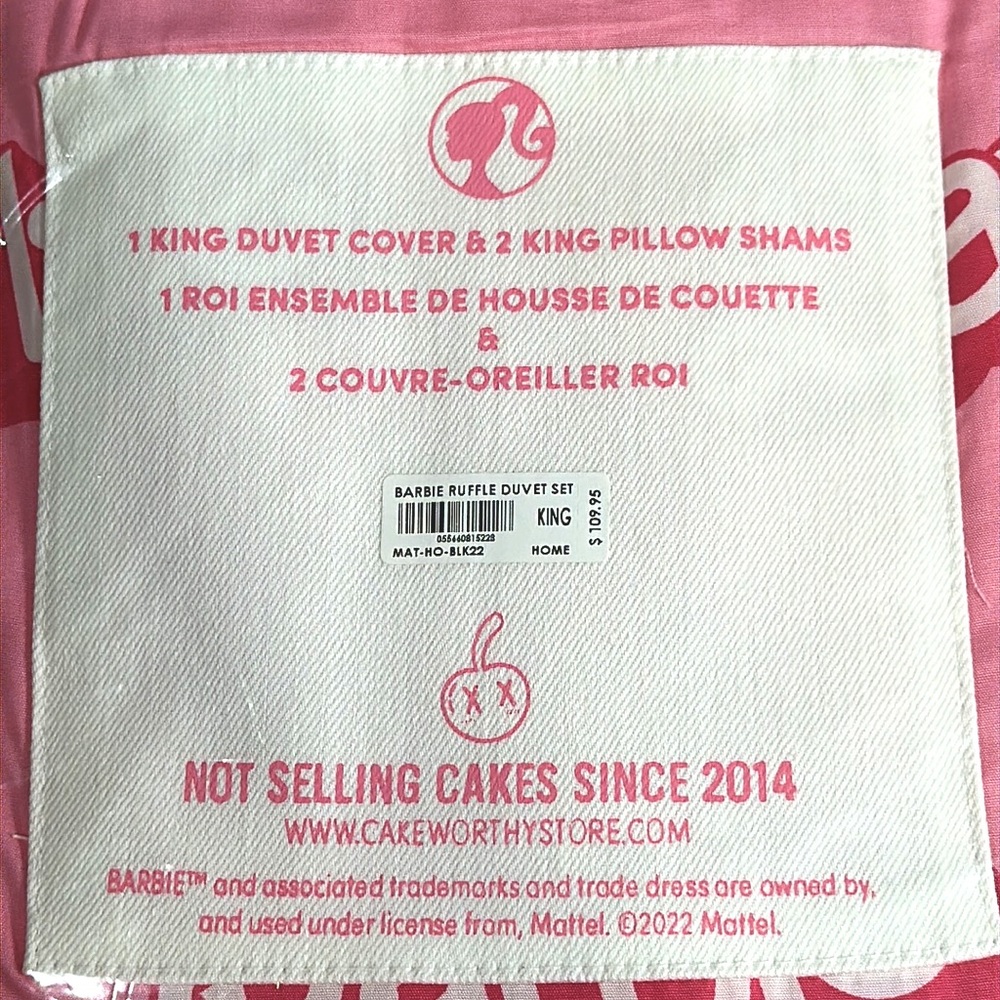 LAST ONE Barbie Ruffle Duvet Cover Set Bed Set w/ Shams Bedding licensed product - Picture 8 of 11